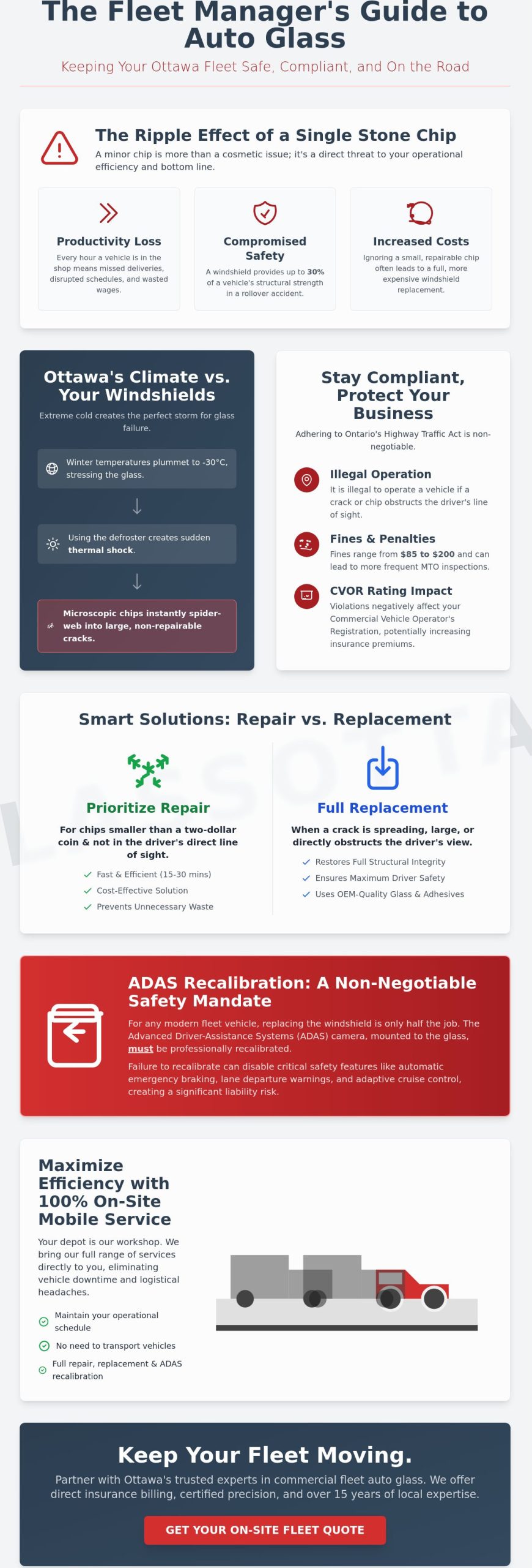 Commercial Fleet Auto Glass in Ottawa: The Complete Manager’s Guide